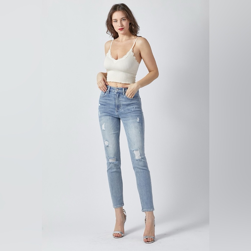 RISEN JEANS HIGH WAIST SLIM SKINNY #1053